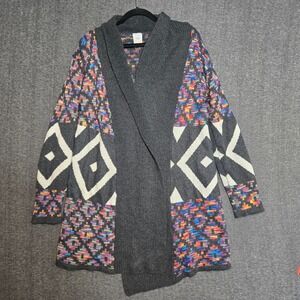 Northern Angel Cardigan Medium Aztec Multicolored Long Sweater‎ Southwest Design